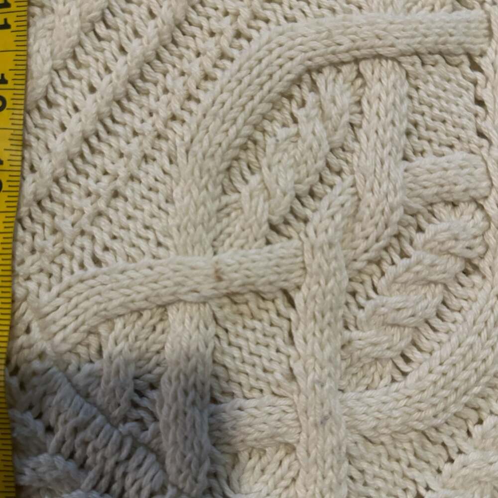 Polo Ralph Lauren Cream Chunky Mixed Cable Knit Preppy Fisherman Sweater-S - Picture 5 of 6